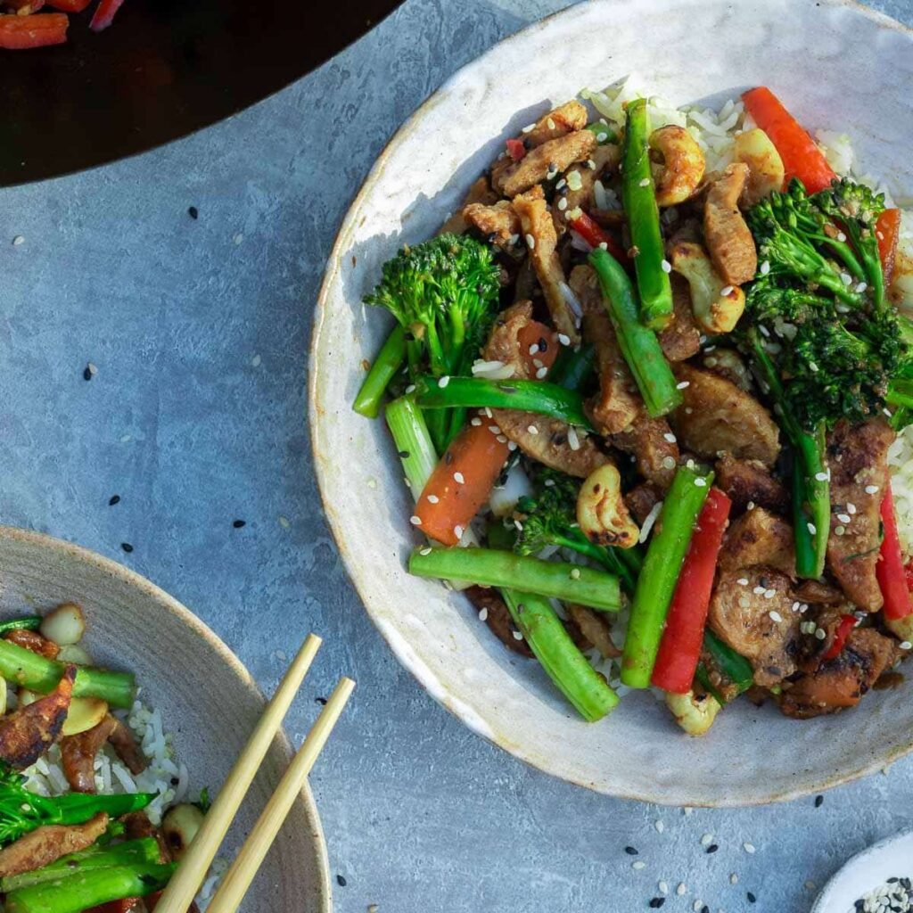 miso stir fry with soy curls