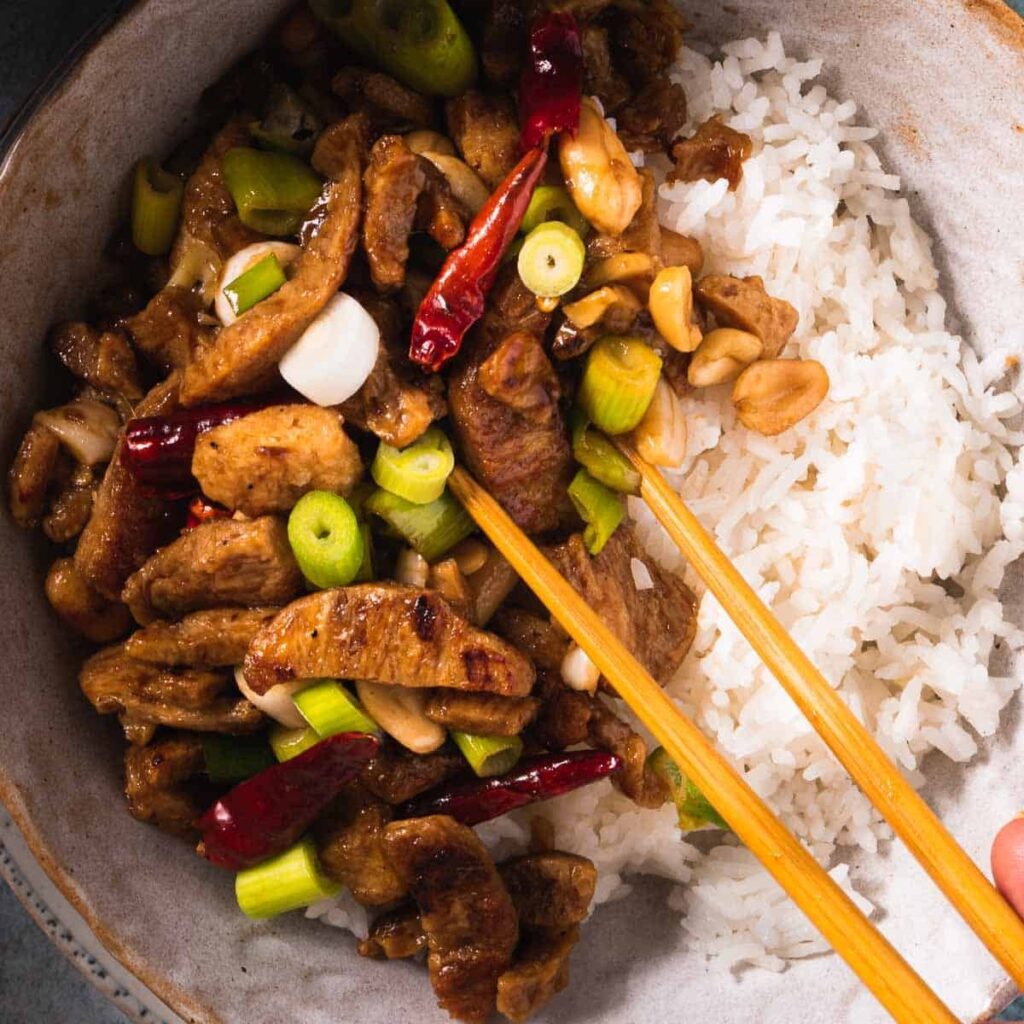 soy curls kung pao chicken