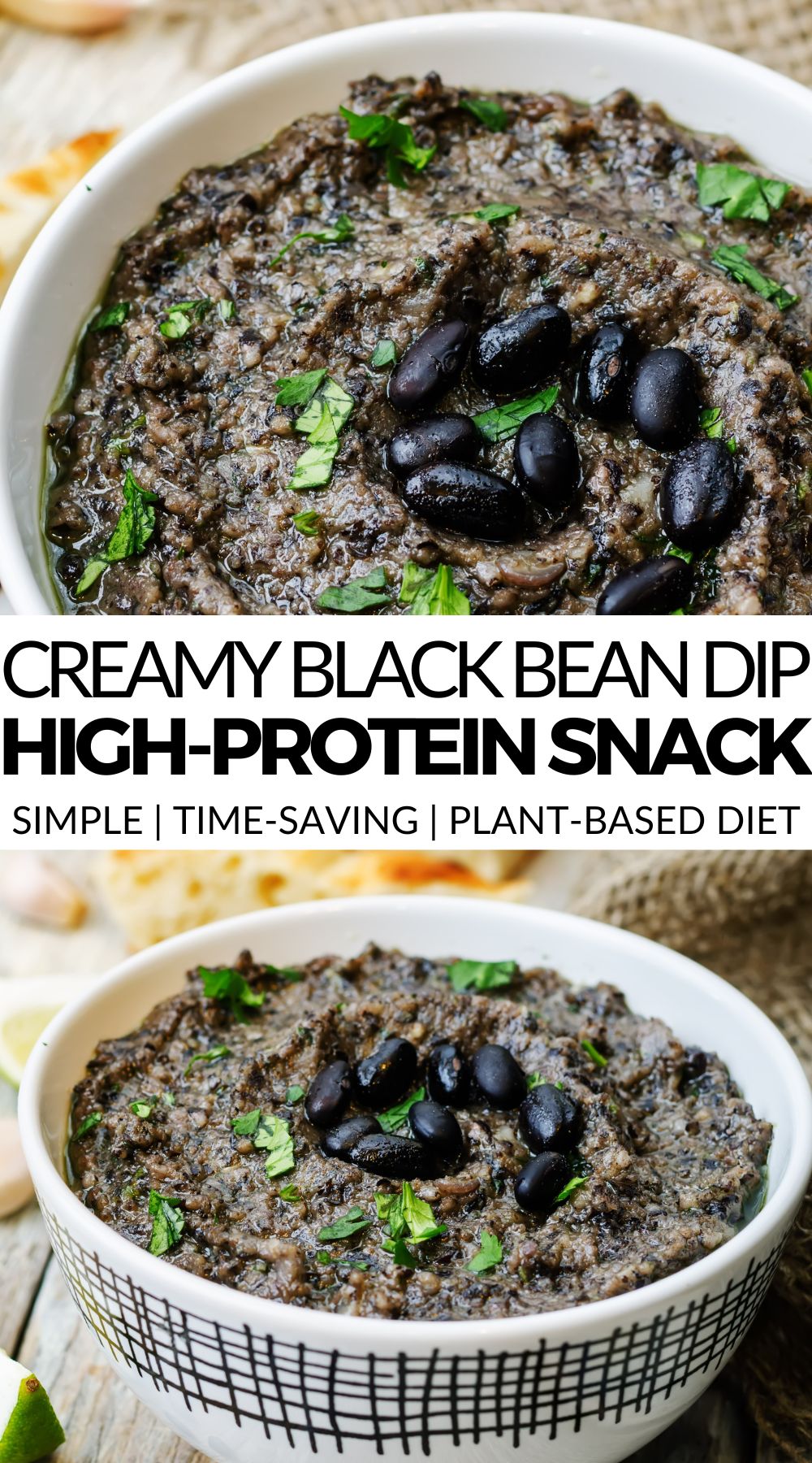 black bean dip recipe high protein appetizer vegan plant bsed