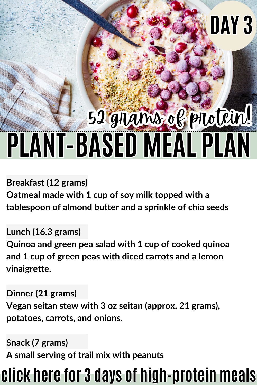 day 3 high protein vegan meal plan