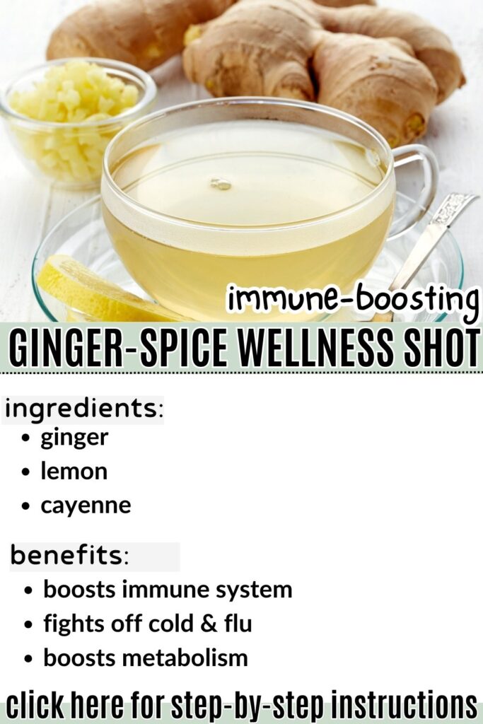 ginger spice wellness shot recipe for immune systems and colds