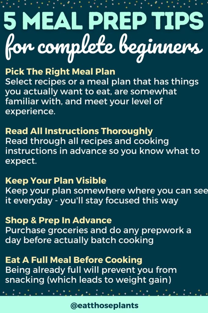 meal prep tips for complete beginners