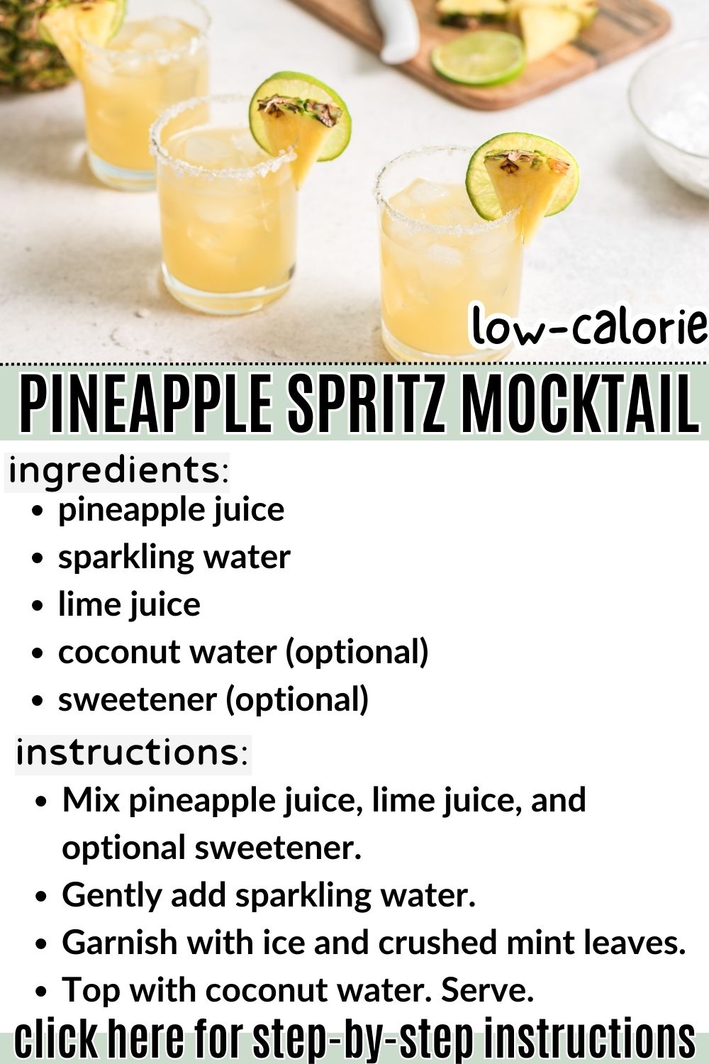 pineapple mocktail recipe low calorie
