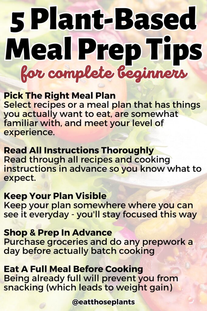 plant based meal prep tips weight loss