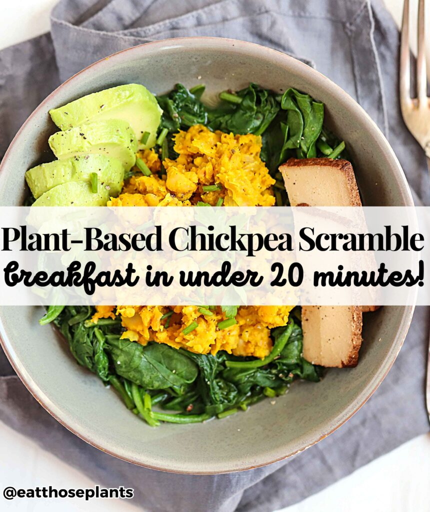 vegan chickpea scramble easy breakfast beginners plantbased