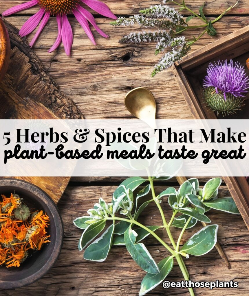 vegan herbs spices plant based food