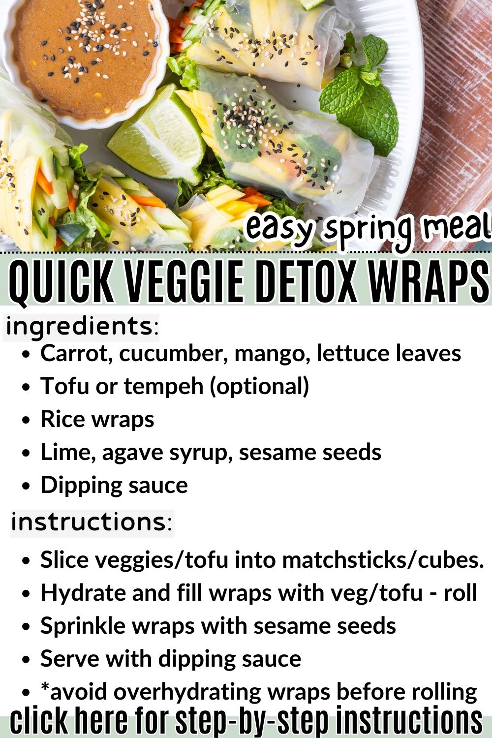 vegan spring meals veggie detox wraps vegan splant based clean eating thai sauce