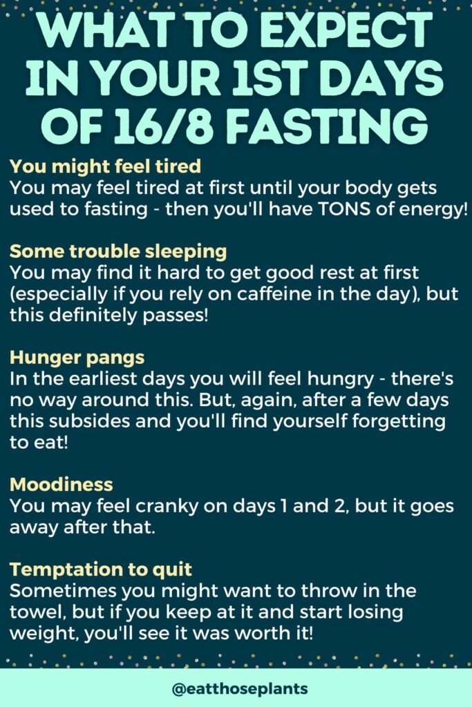 what to expect first few days of 16 8 fasting